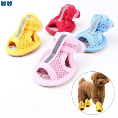 Foto do anúncio: 4pçs Sapatos De Malha Flexível Respirável Antiderrapante Para Cachorros