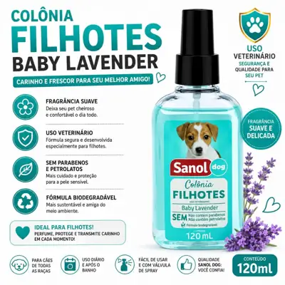 Foto do anúncio: Perfume Colônia Para Cachorro Filhote Sanol Dog Filhote 120ml