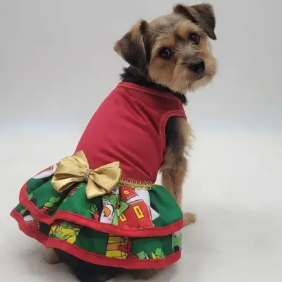Foto do anúncio: Vestido Pet Estampa Natalina Roupinha de Cachorro De Natal Vários