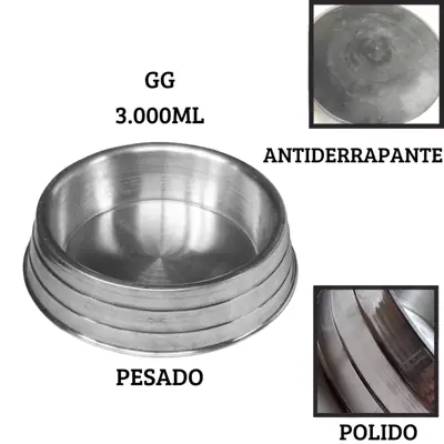 Foto do anúncio: Bebedouro Vasilha Alumínio Polido Gigante Antiderrapante Cachorro