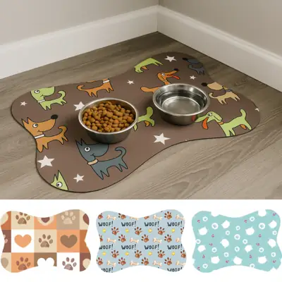 Foto do anúncio: Tapete para Comedouro Pet Antiderrapante - Ossinho - 29cm x 43cm