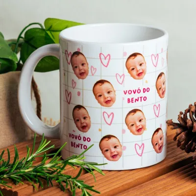 Foto do anúncio: Caneca com Foto Personalizado 325ml | Presente para Família, Amigos e Pets | Porcelana Premium