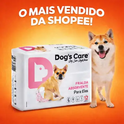 Foto do anúncio: Fralda Absorvente Higiênica Descartável Dogs Care P/ Cães/Cachorros Fêmeas C/ 12 Unid Tam G/M/P/PP
