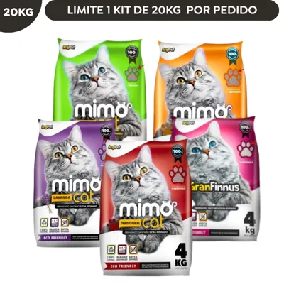 Foto do anúncio: Kit Fardo 1 a 5 Pacotes Areia Sanitária Areia para gato Perfumada Granulado Mimo Cat Argipet 20KG