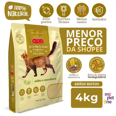 Foto do anúncio: Areia Biodegradável Kadi Grãos Mistos para Gatos - 4Kg