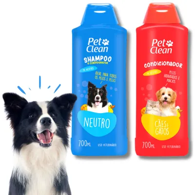 Foto do anúncio: Kit Shampoo + Creme Condicionador para Cachorro e Gato Pet Clean