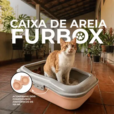 Foto do anúncio: Kit Caixa de Areia para Gatos Fubox Pet Grandes Banheiro Sanitario