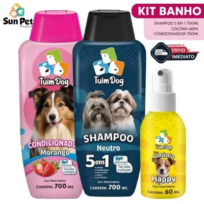 Foto do anúncio: Kit Shampoo para Cachorro Neutro Shih Tzu Lhasa Apso + Condicionador + Colônia Pet Cães En