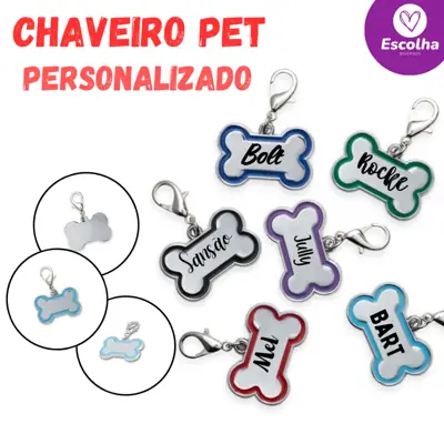 Foto do anúncio: Plaquinha Tam P de Identificação Cachorros e Gatos PERSONALIZADO