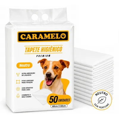 Foto do anúncio: Tapete Higiênico Premium Caramelo - Ultra Absorção Combate Mau Cheiro Não vaza - Adesivos para Fixar