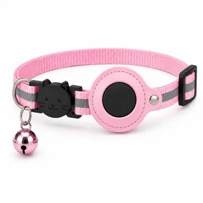 Foto do anúncio: Coleira Pet Gato Nylon Refletiva Guizo com Case P/ Airtag - *** ATENÇÃO: Não acompanha o r