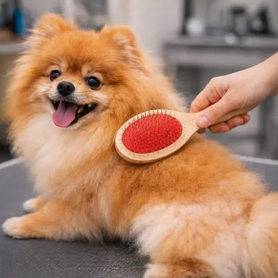 Foto do anúncio: Escova Pet Sem Bolinha Cachorro Pelo Longo 5x8 cm De Madeira