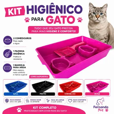 Foto do anúncio: Kit para Gato - Kit Bandeja Higiênica para Gato - Caixa de Areia