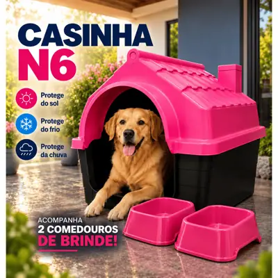 Foto do anúncio: Casinha Cachorro Cama N6 Casa Porte Pequeno Com Proteção Raios UV