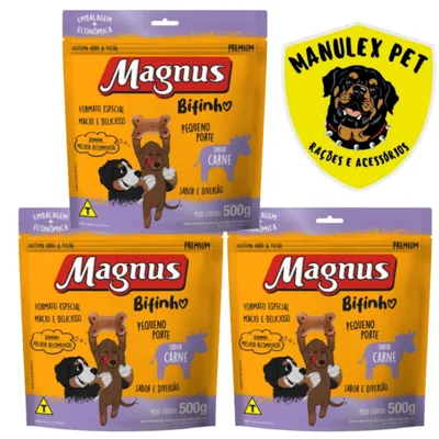 Foto do anúncio: Magnus Bifinho Petisco para Cães Pequeno Porte Sabor Carne 1,5kg / 500g