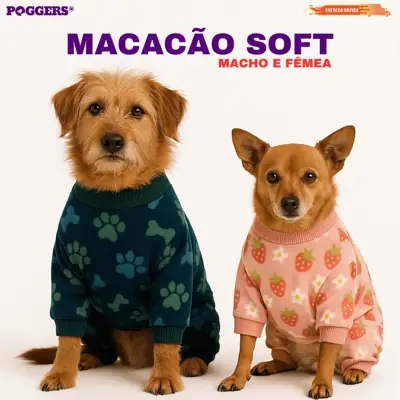 Foto do anúncio: Roupa Pet para Cachorro e Gato Macacão de Frio Inverno 100% Soft Diversos Tamanhos Estampas Variadas