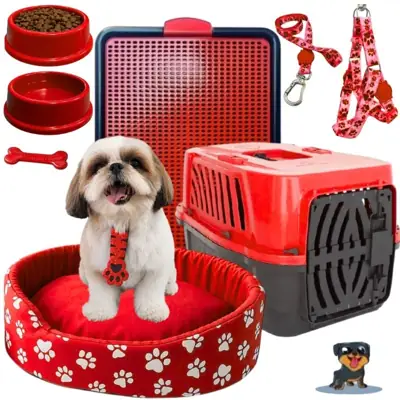 Foto do anúncio: Kit Cachorro Completo Caixa de Transporte Cachorro Cama Pet Pequeno