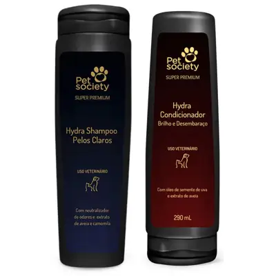 Foto do anúncio: Shampoo Branqueador + Condicionador cachorro e gato Pet Society