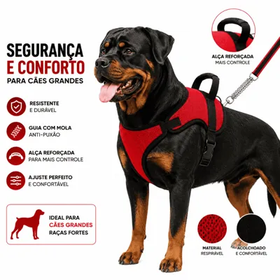 Foto do anúncio: Coleira pet resistente para cachorro pitbull labrador dogo rottweiller + guia peitoral de cão husky