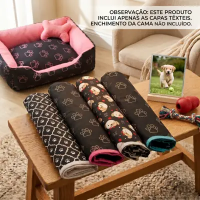 Foto do anúncio: Capa para Caminha de Pet Cachorro Gato Cama com Zíper Lavável Fundo