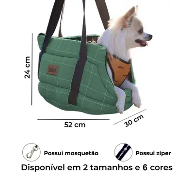 Foto do anúncio: Bolsa pet transporte aberta mosquetão interno bosa de passeio cachorro