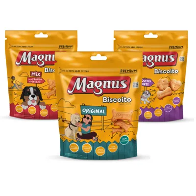 Foto do anúncio: Biscoito Magnus Pacotes de 1Kg Snacks Saborosos Para Caes Petiscos Original Mix Peq Porte