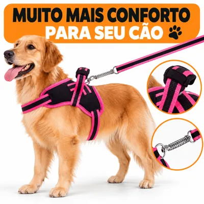Foto do anúncio: Peitoral Cachorro com Guia Médio e Grande Porte Pitbull Pastor Alemão Rottweiler