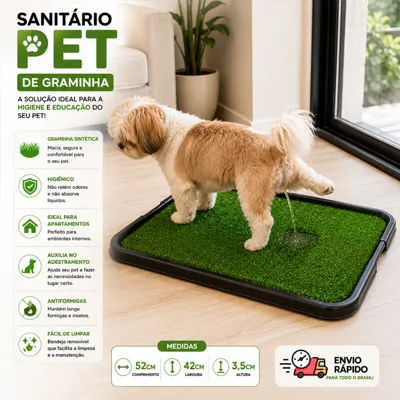 Foto do anúncio: Tapete Higiênico Grama Sintética Educador Cães Banheiro Pet