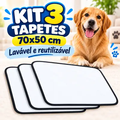 Foto do anúncio: Kit 3x Tapete Higiênico Lavável Para Cães 70x50cm