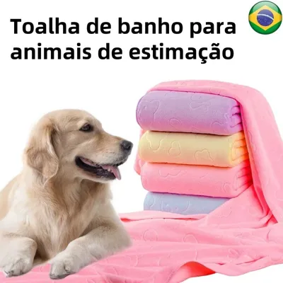 Foto do anúncio: Toalha de Banho Pet para cachorro e Gatos - Super Absorvente, Macia, Secagem Rápida e Conforto
