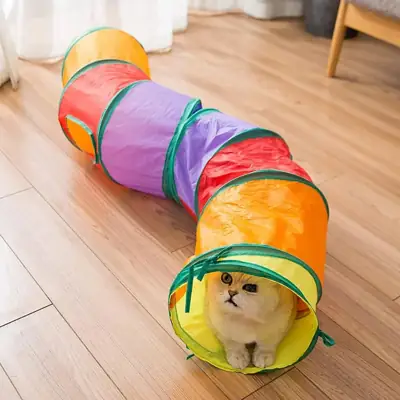 Foto do anúncio: Brinquedo Para Pets Túnel Labirinto Para Gatos Colorido Longo/Curto