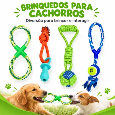 Foto do anúncio: Kit 4 Brinquedos Pet Cachorro Corda Puxador Resistente Cães