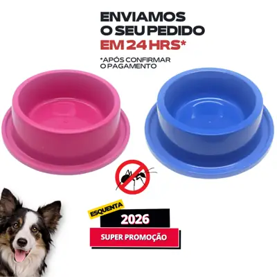 Foto do anúncio: Comedouro Bebedouro Anti Formiga 1000ml Rosa ou Azul Para Cachorro