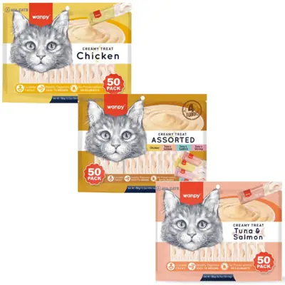 Foto do anúncio: Wanpy Petisco Para Gatos Creamy Sabores Sortidos Pacote Com 50 tubos
