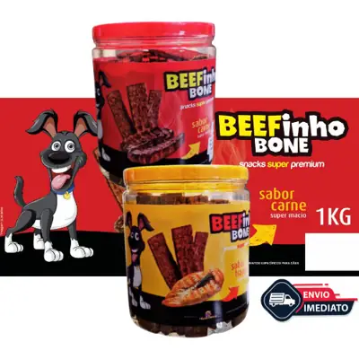 Foto do anúncio: Bifinho 1, 2 ou 3 BEEFinho Bone 1 KG Petiscos Cães Cachorro Pet Premium