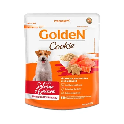 Foto do anúncio: Biscoito Golden Cookie Para Cães Adultos Pequeno Porte Sabor Salmão e Quinoa 350g