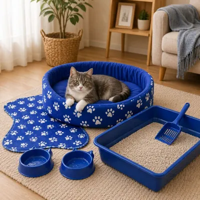 Foto do anúncio: Caminha de Gato + Caixa de Areia + Bebedouro para Gato