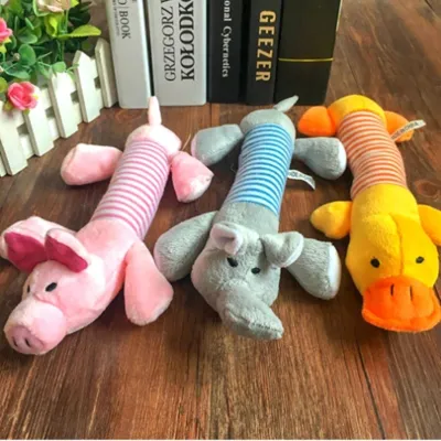 Foto do anúncio: Kit 3 Brinquedo de Pelúcia para Cachorro Pet Mordedor com Apito Som Bichinho Bisnaga Divertido
