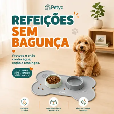 Foto do anúncio: Jogo Americano Tapete Comedouro Bebedouro Petyc Antiderrapante Área