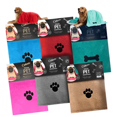 Foto do anúncio: Toalha Pet Banho Cachorro Gato Microfibra Super Absorção Macia Para Cães 60x90
