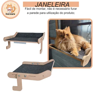 Foto do anúncio: Cama Janeleira para Gatos para Janela - Suspensa com Gatificação - Modelo Curvado