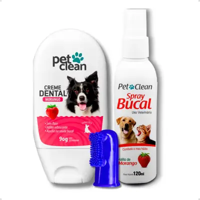 Foto do anúncio: Kit Pet Clean Higiene Bucal para Cachorro e Gato Creme Dental 90 g