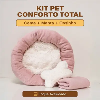 Foto do anúncio: Cama para Cachorro Gato Nuvem Kit 3 Peças Caminha Pet Redonda Pelúcia