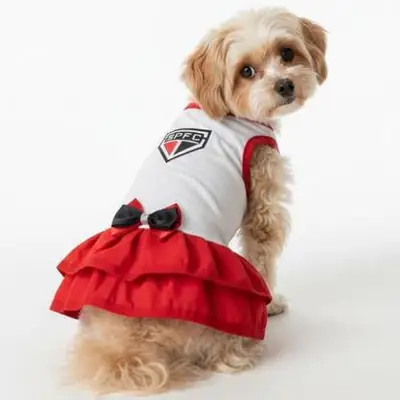Foto do anúncio: Vestido Pet Times de Futebol Torcida Pet Oficial Roupinha de Cachorro