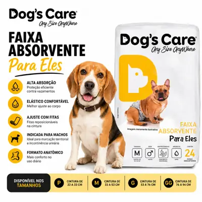 Foto do anúncio: Fralda higiênica cães Pet descartável para cachorro Macho M kit 24