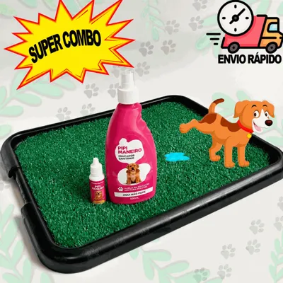 Foto do anúncio: Sanitário Pra Cachorros Grama Sintética Tapete Higiênico + Xixi Sim Não