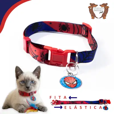 Foto do anúncio: Coleira elástica personagens Mlt Pet para gato ajustável