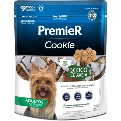 Foto do anúncio: Biscoito Premier Cookie Cães Adultos Pequeno Porte Coco e Aveia Premier Pet 250G