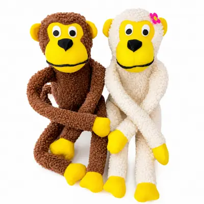 Foto do anúncio: Kit 2 Brinquedos de Pelúcia para Cachorro e Gato Macaco e Macaca 40cm