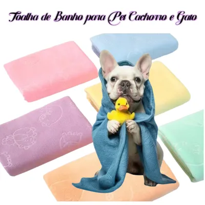 Foto do anúncio: Toalha de Banho Pet Cachorro Gato Super Absorvente, Macia, Secagem Rápida, Confortável Para Animais